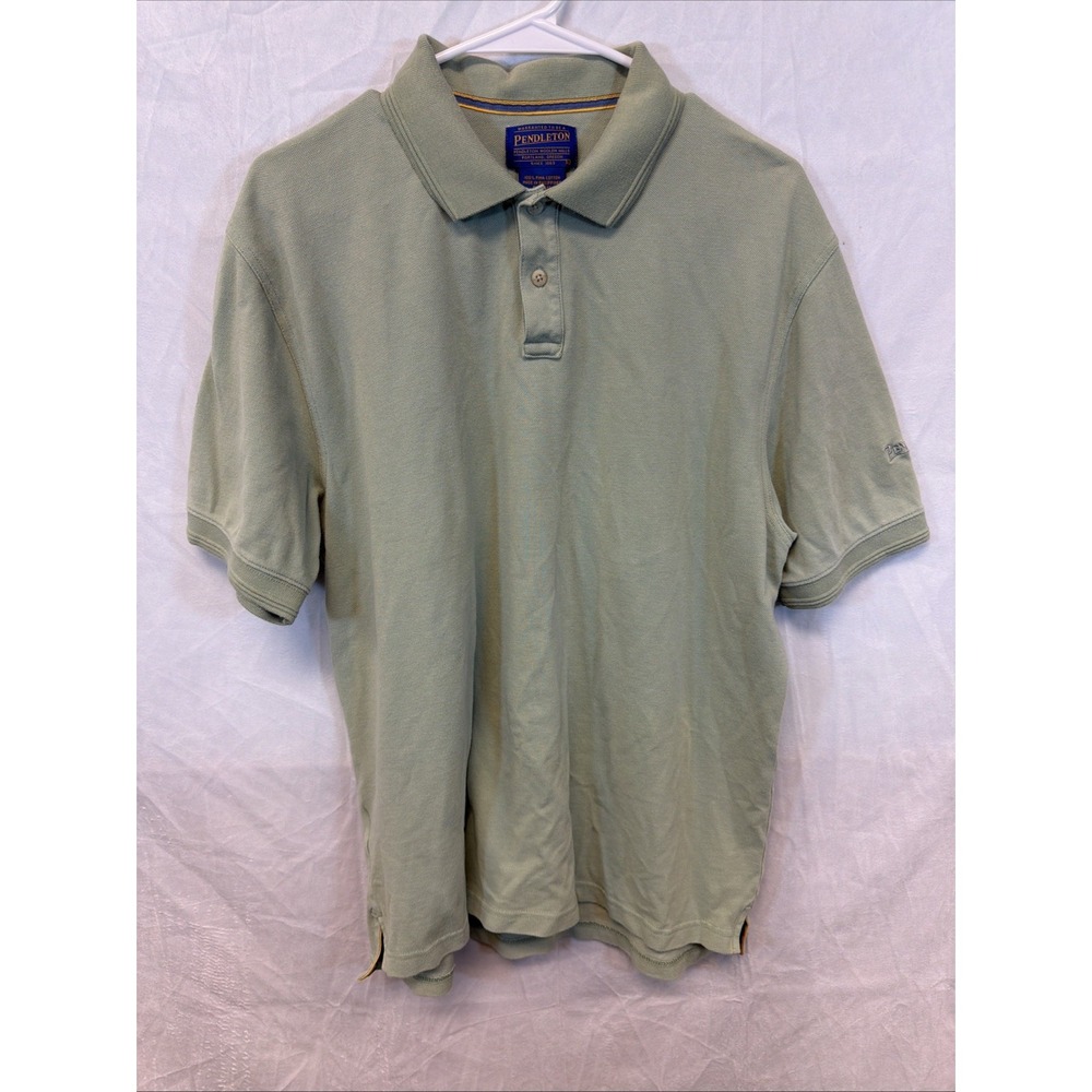Pendleton 100%‎ Pima Cotton Men's Size Large Short Sleeve Green Shirt